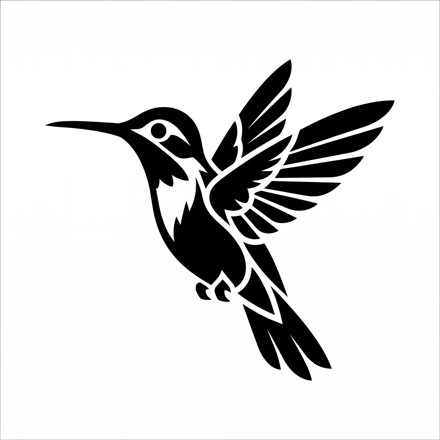 Blackwork Hummingbird