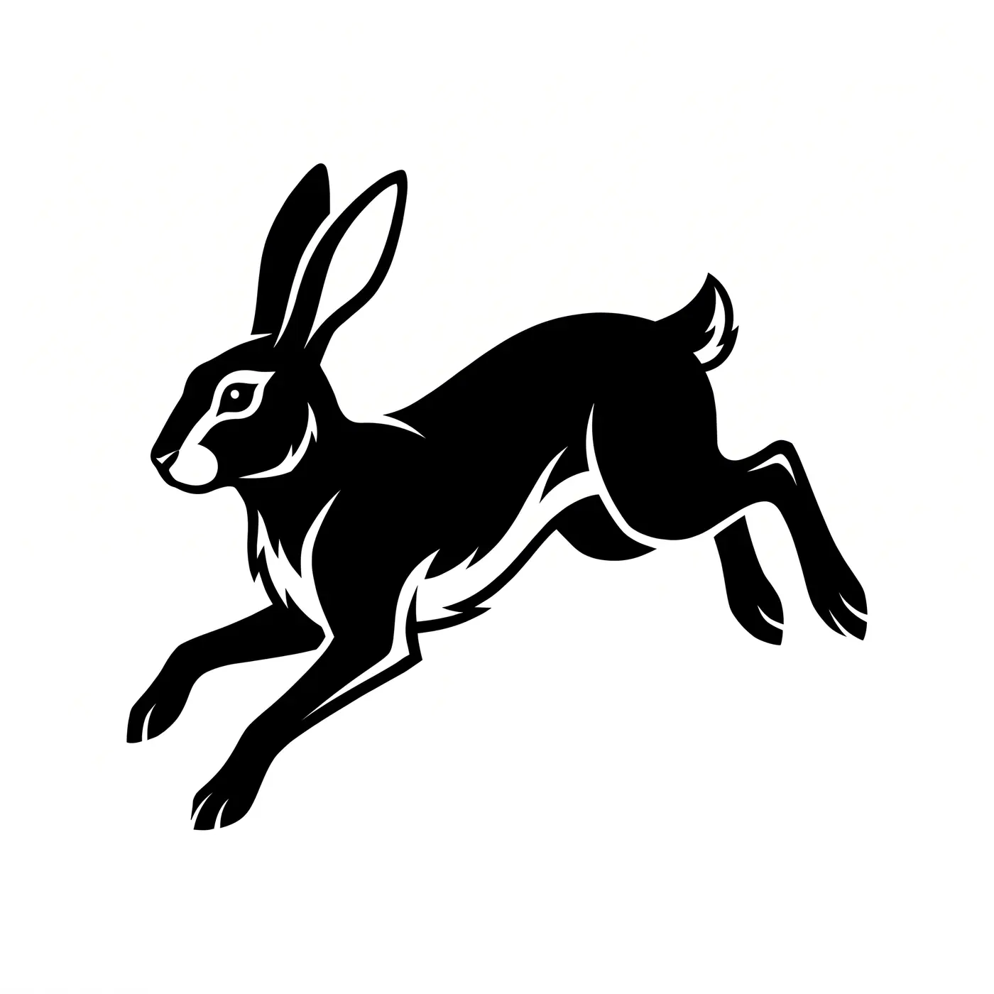 Blackwork Leaping Hare