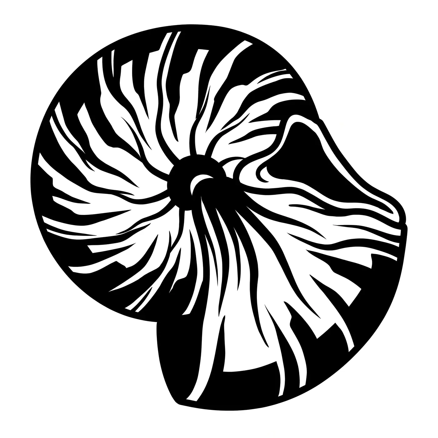 Blackwork Nautilus Shell