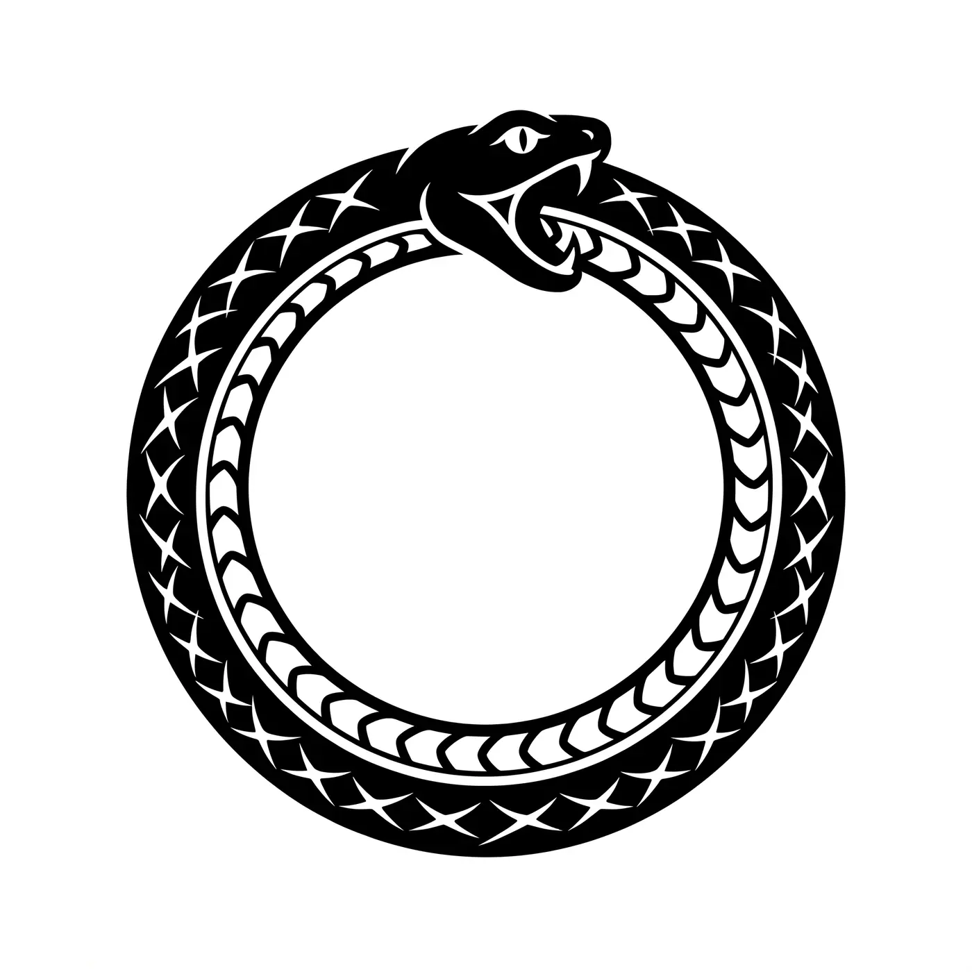 Blackwork Ouroboros Ring