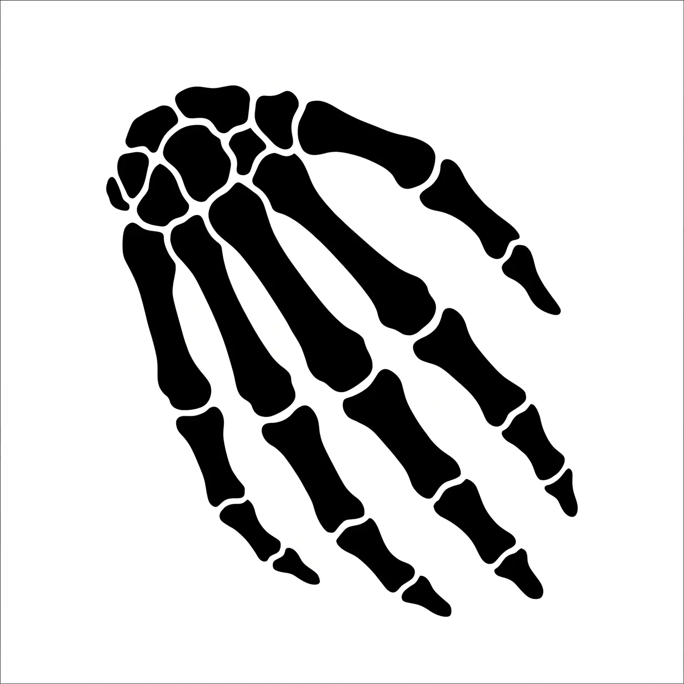 Blackwork Skeleton Hand