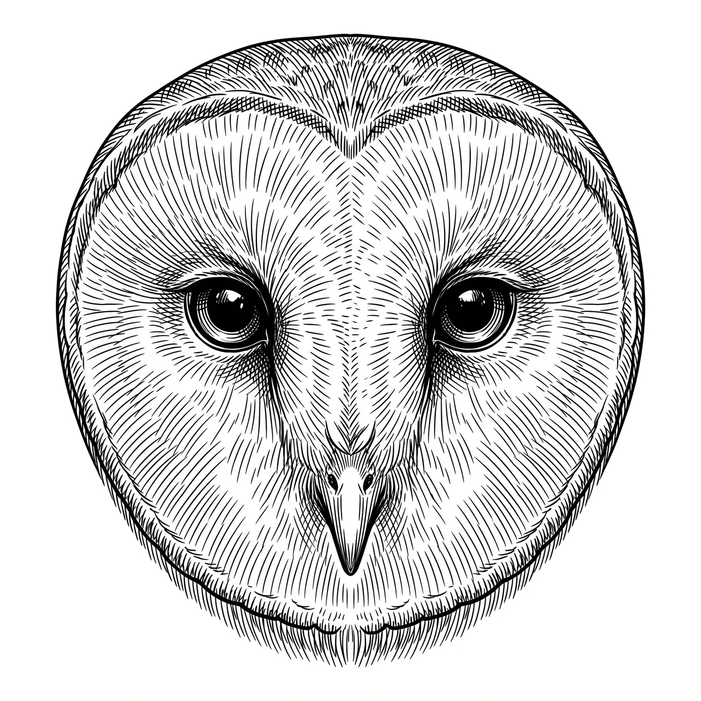 Botanical Barn Owl Face