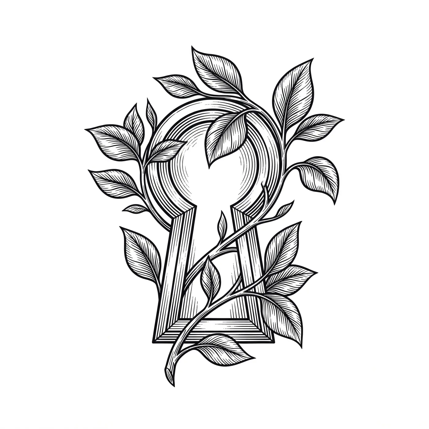 Botanical Keyhole With Vines