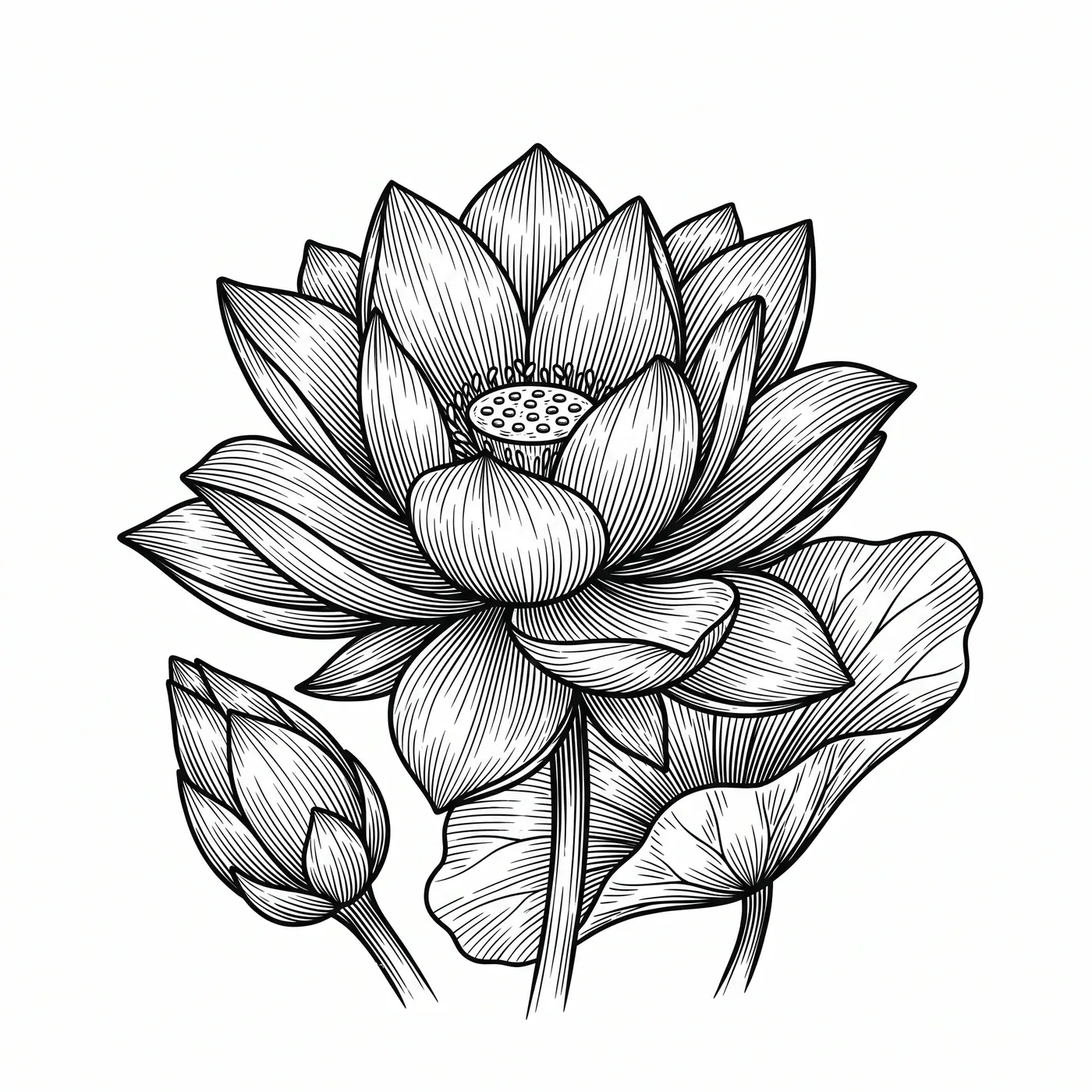 Botanical Lotus Flower