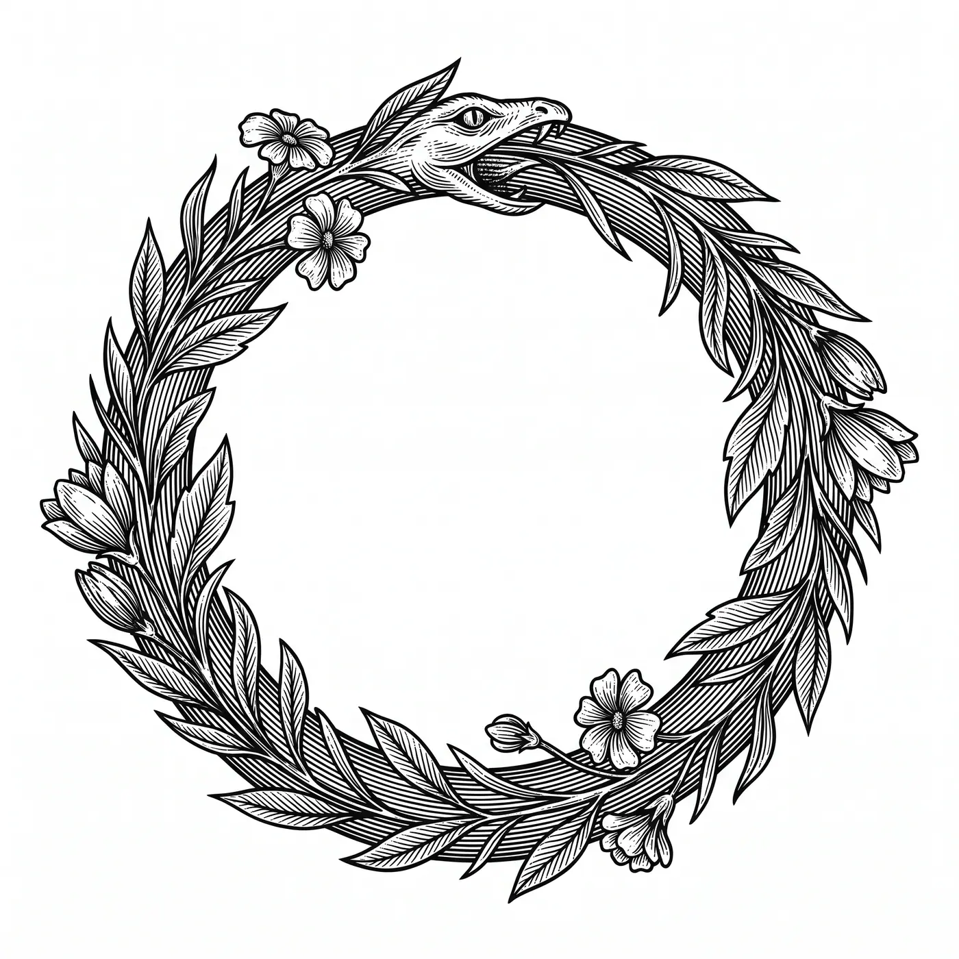 Botanical Ouroboros Ring