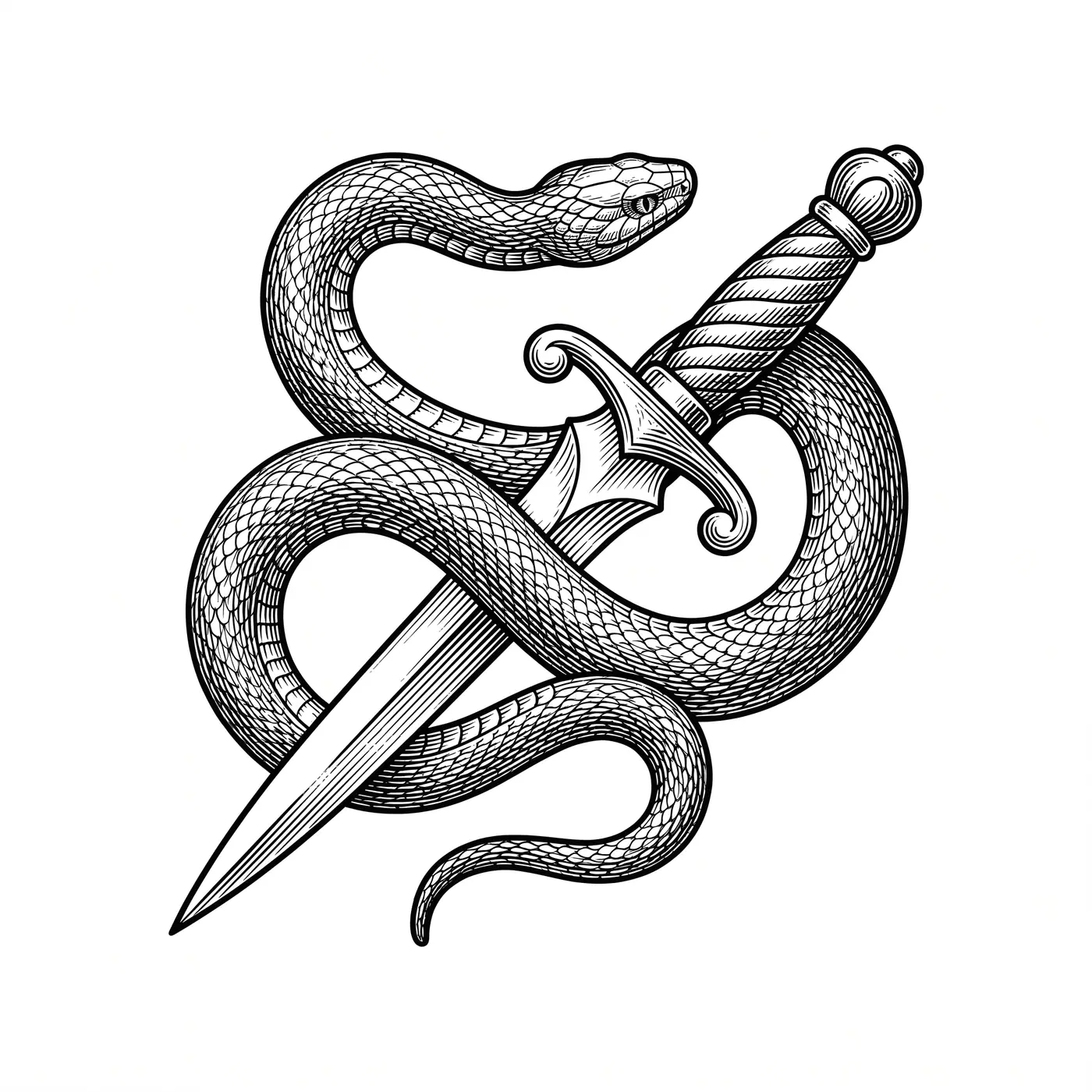 Botanical Snake And Dagger