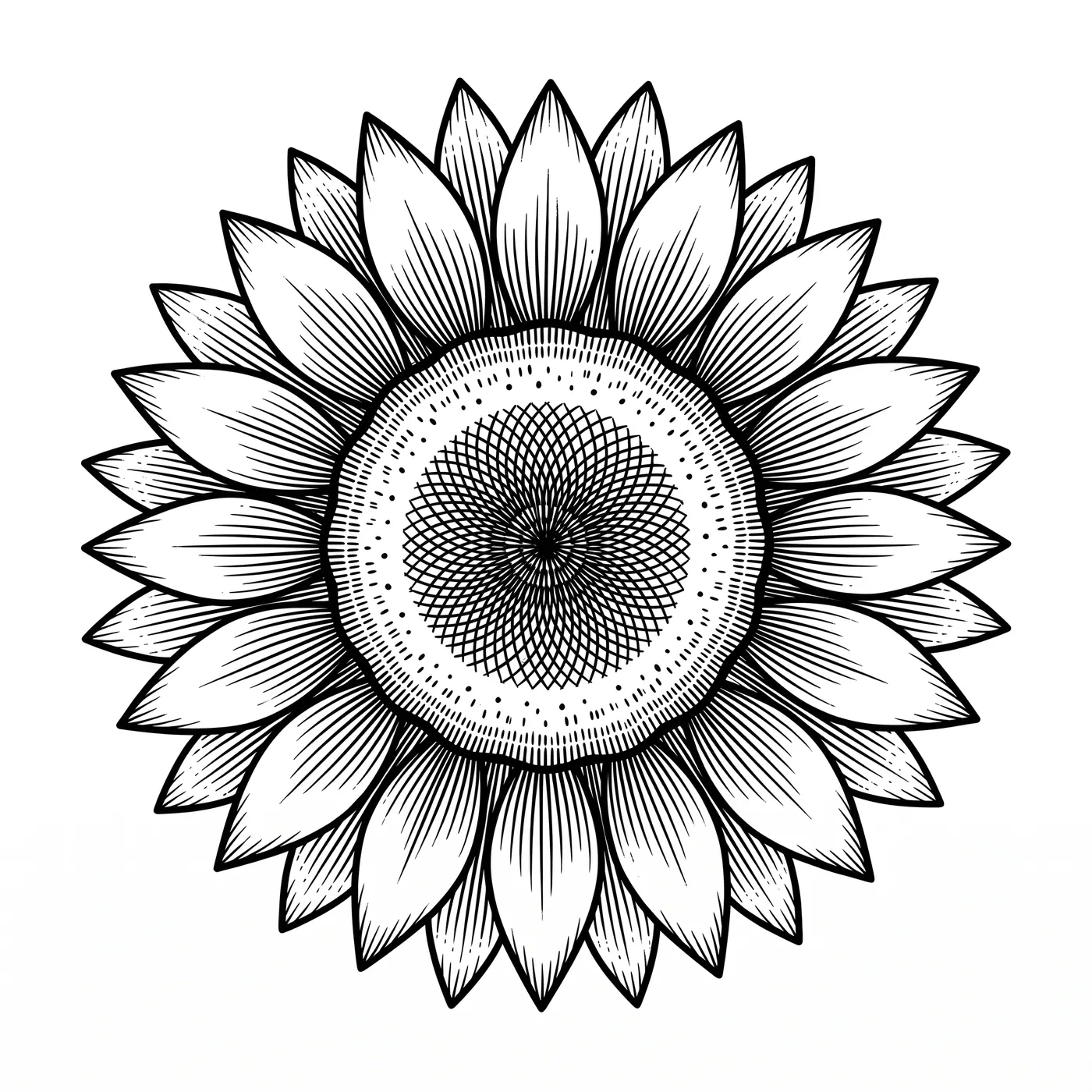 Botanical Sunflower Head