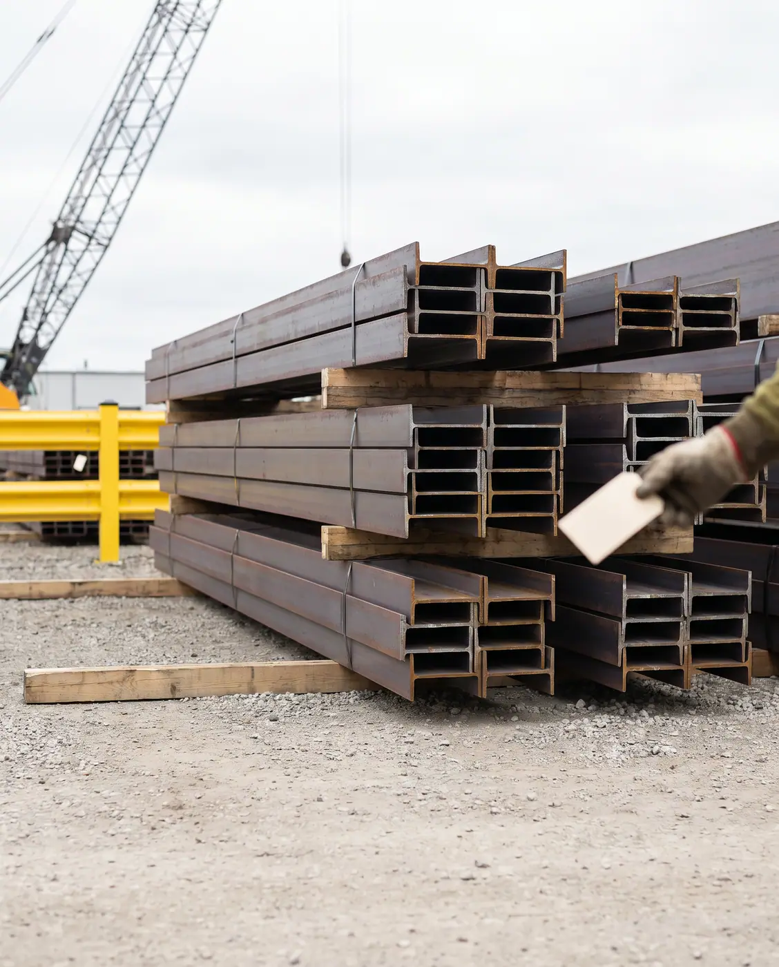 Crane Lifting Yard Stack