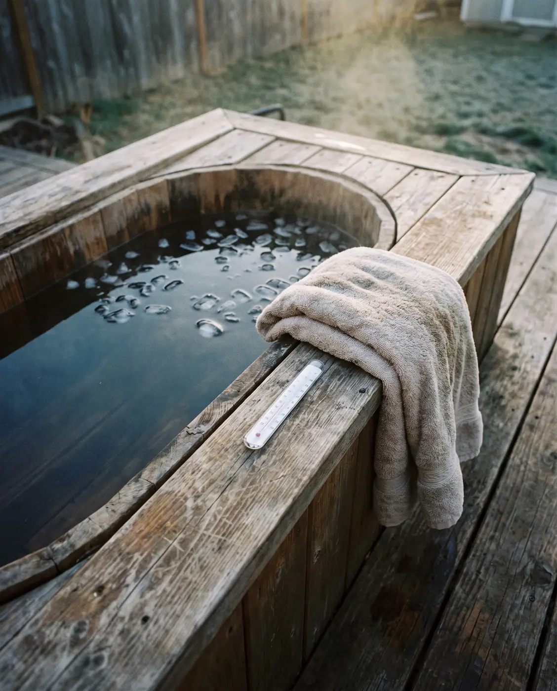 Cold plunge ice bath wellness recovery hydrotherapy self care ice
