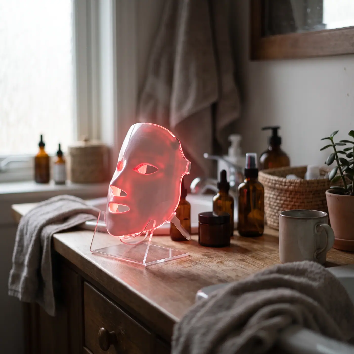 Led face mask red light therapy beauty device skincare face mask