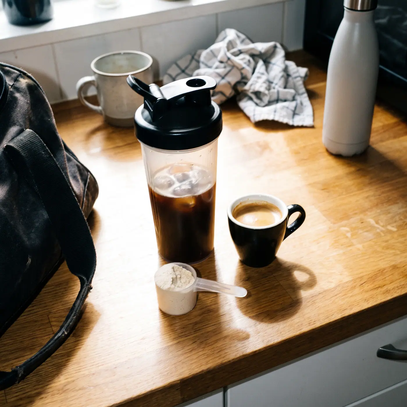 Protein coffee iced coffee shaker bottle espresso shot