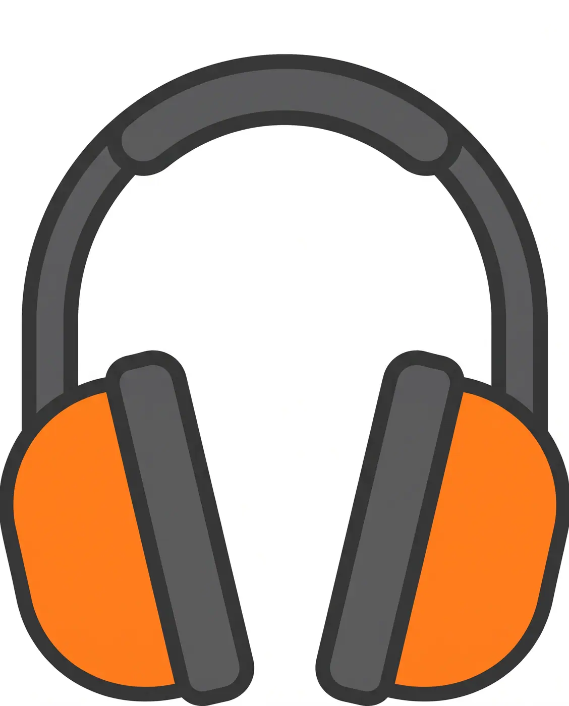 Flat vector ear defenders headset icon safety orange grey
