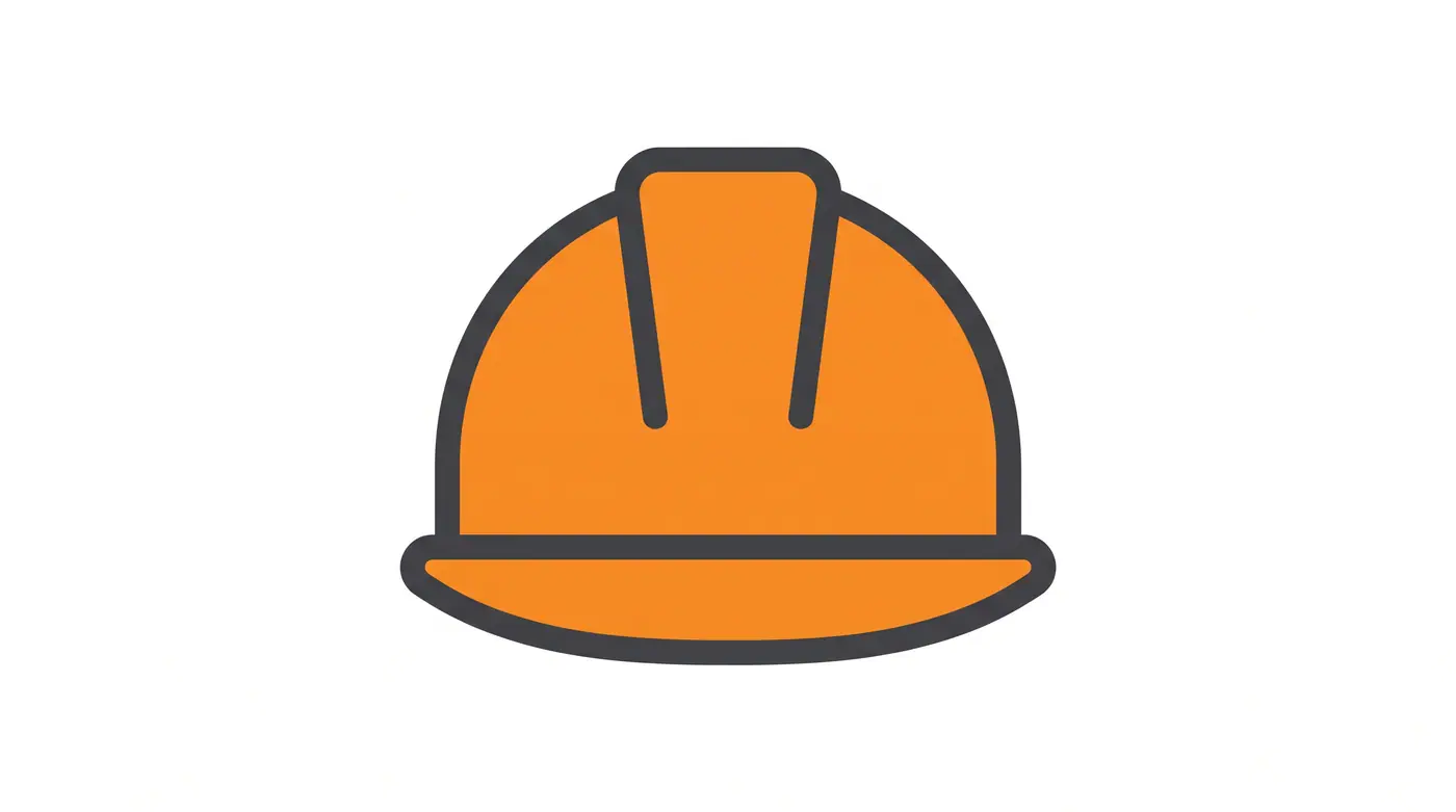 Hard hat safety helmet icon flat vector orange charcoal white