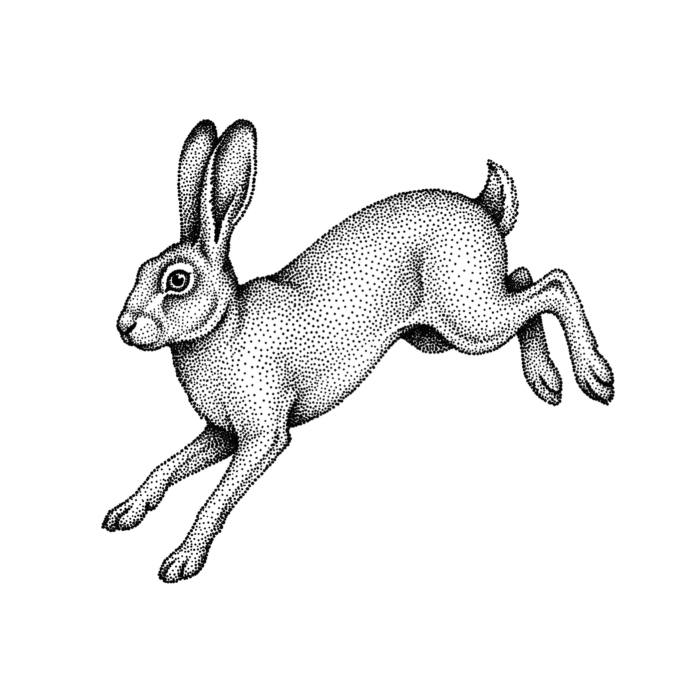 Dotwork Leaping Hare
