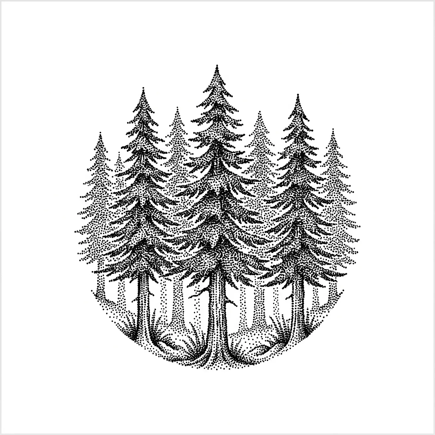 Dotwork Pine Forest