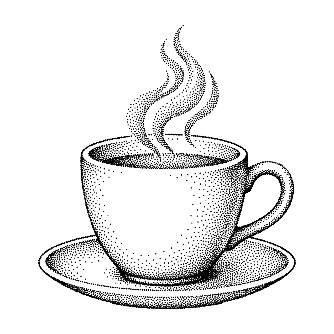 Dotwork Teacup With Steam
