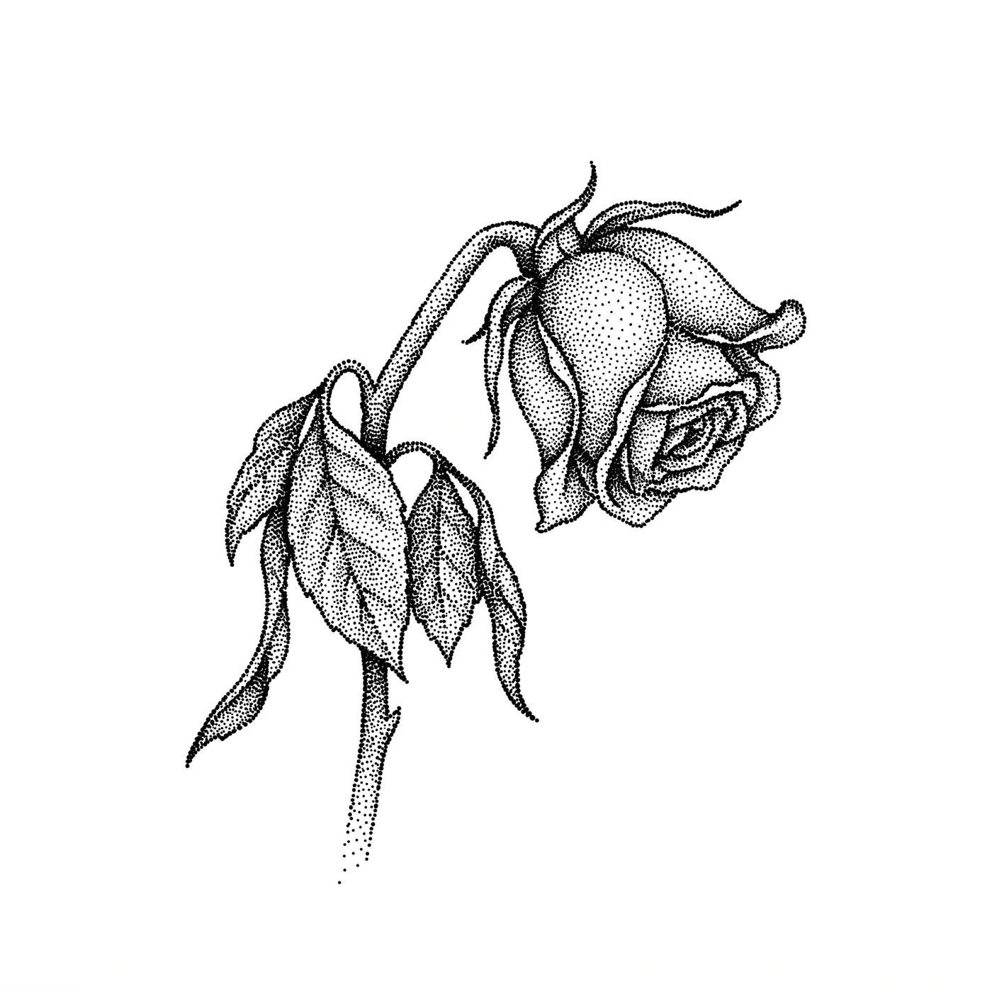 Dotwork Wilting Rose