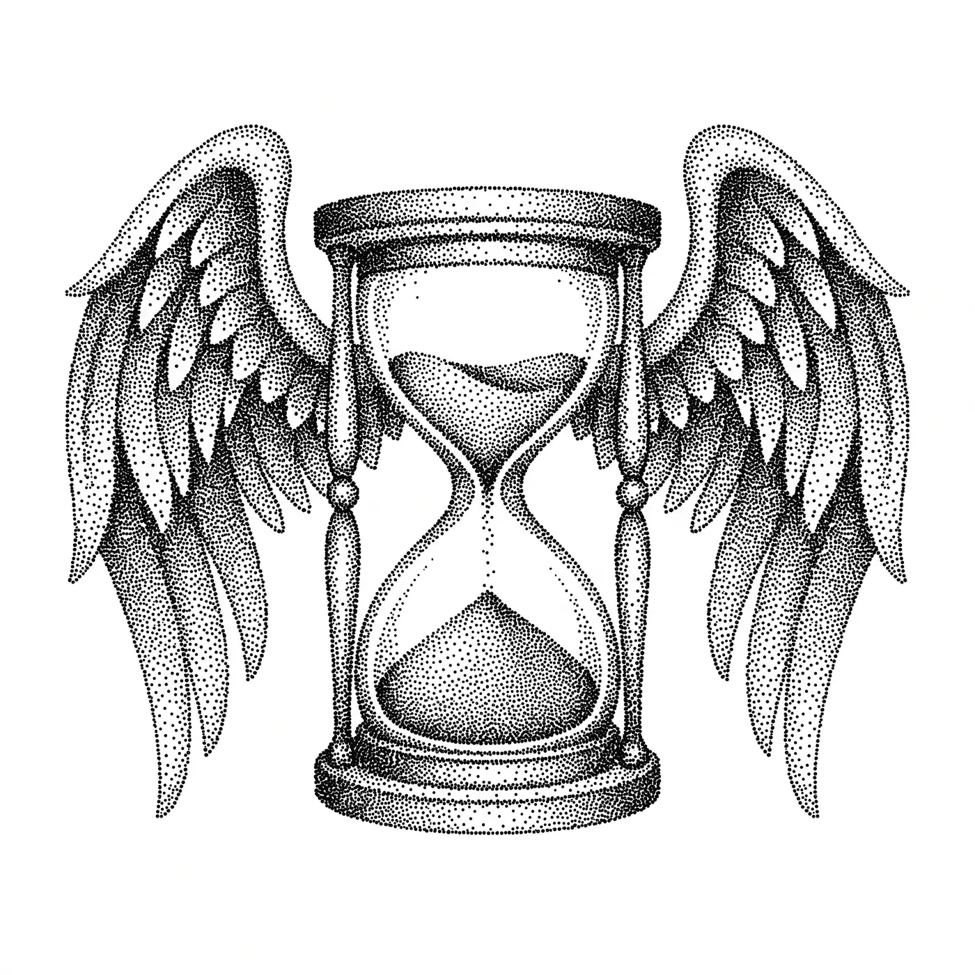 Dotwork Winged Hourglass