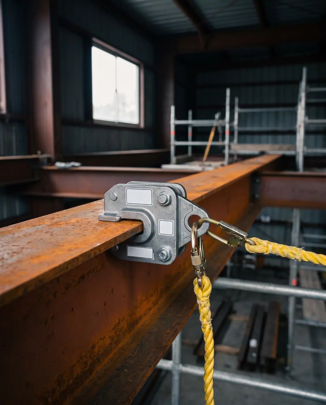 Beam anchor device clamped steel girder fall arrest safety