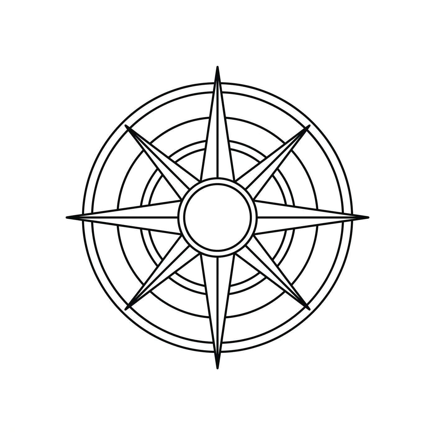 Fineline Compass Rose
