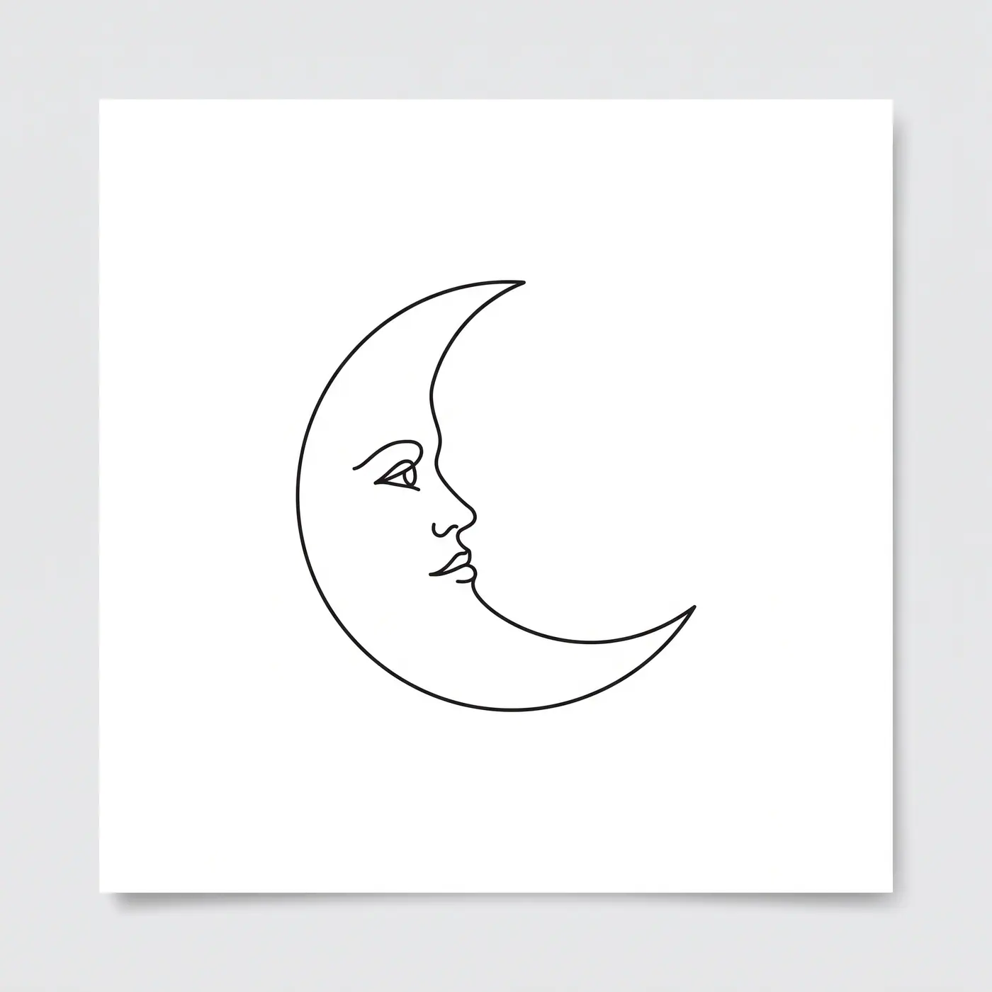 Fineline Crescent Moon Face