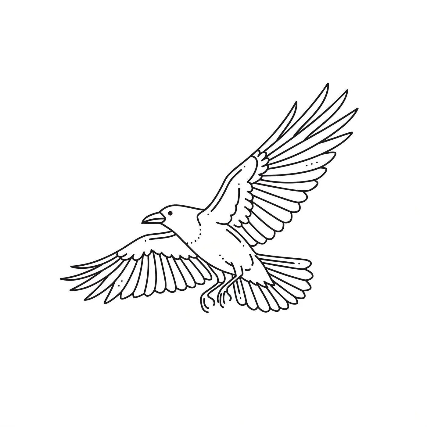 Fineline Crow In Flight