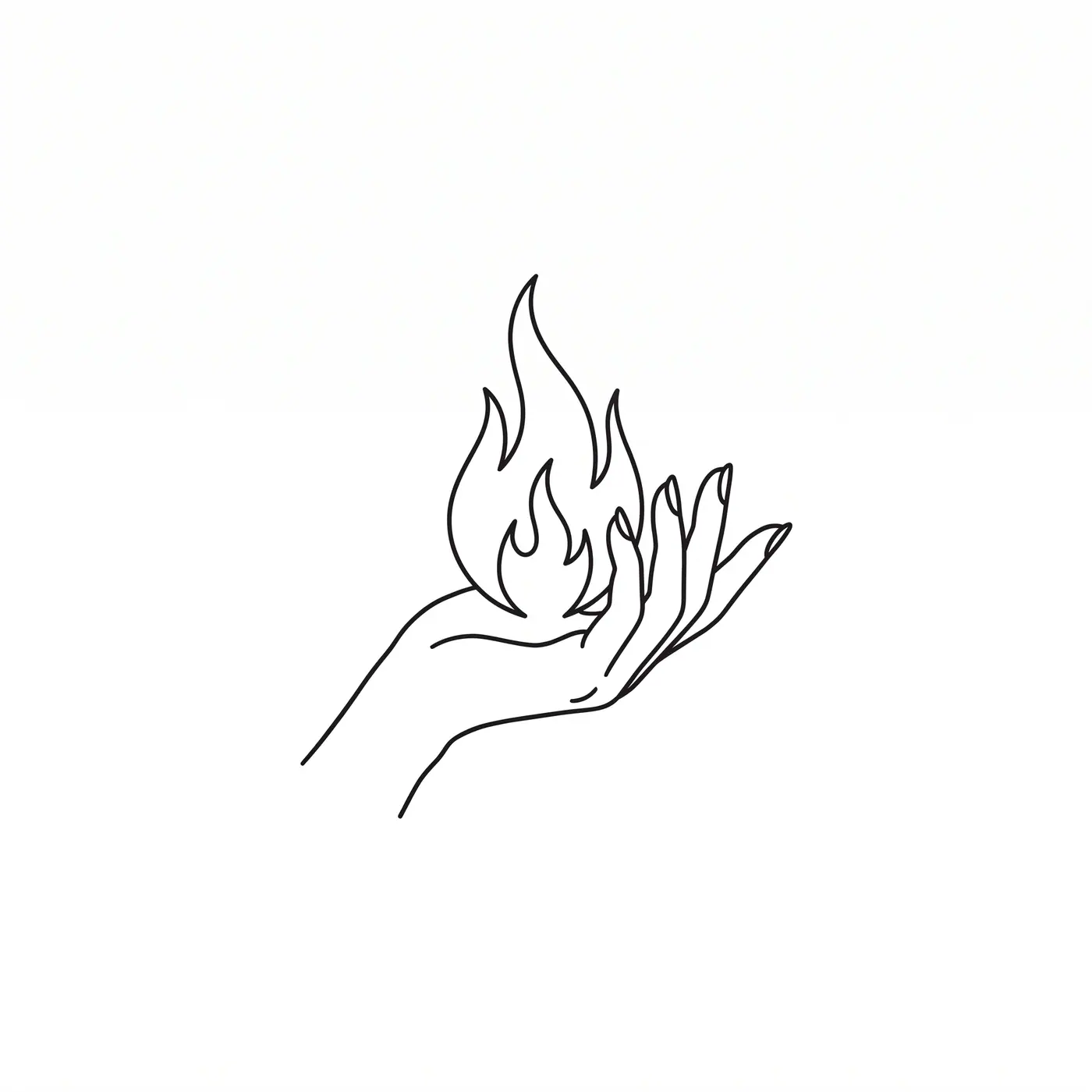 Fineline Hand Holding Flame
