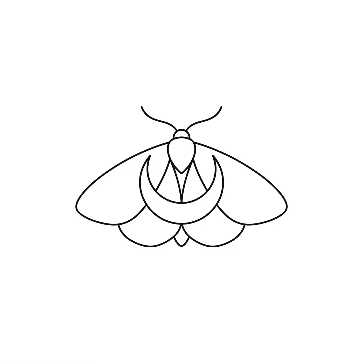 Fineline Moth With Moon