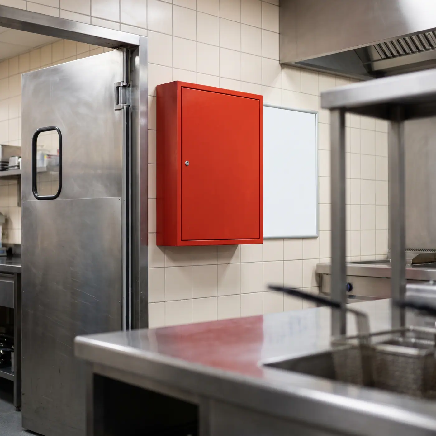 Burns kit mounted commercial kitchen door safety first aid