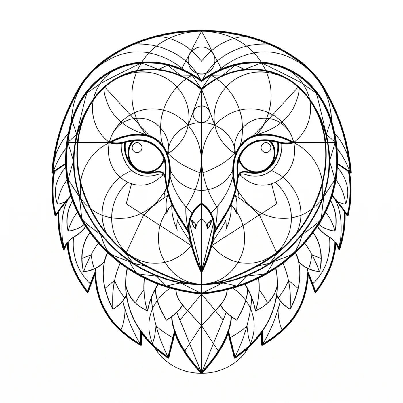 Geometric Barn Owl Face