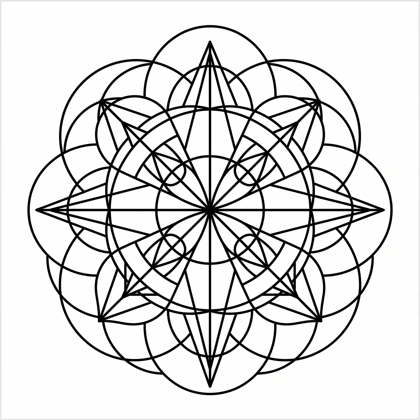 Geometric Compass Rose