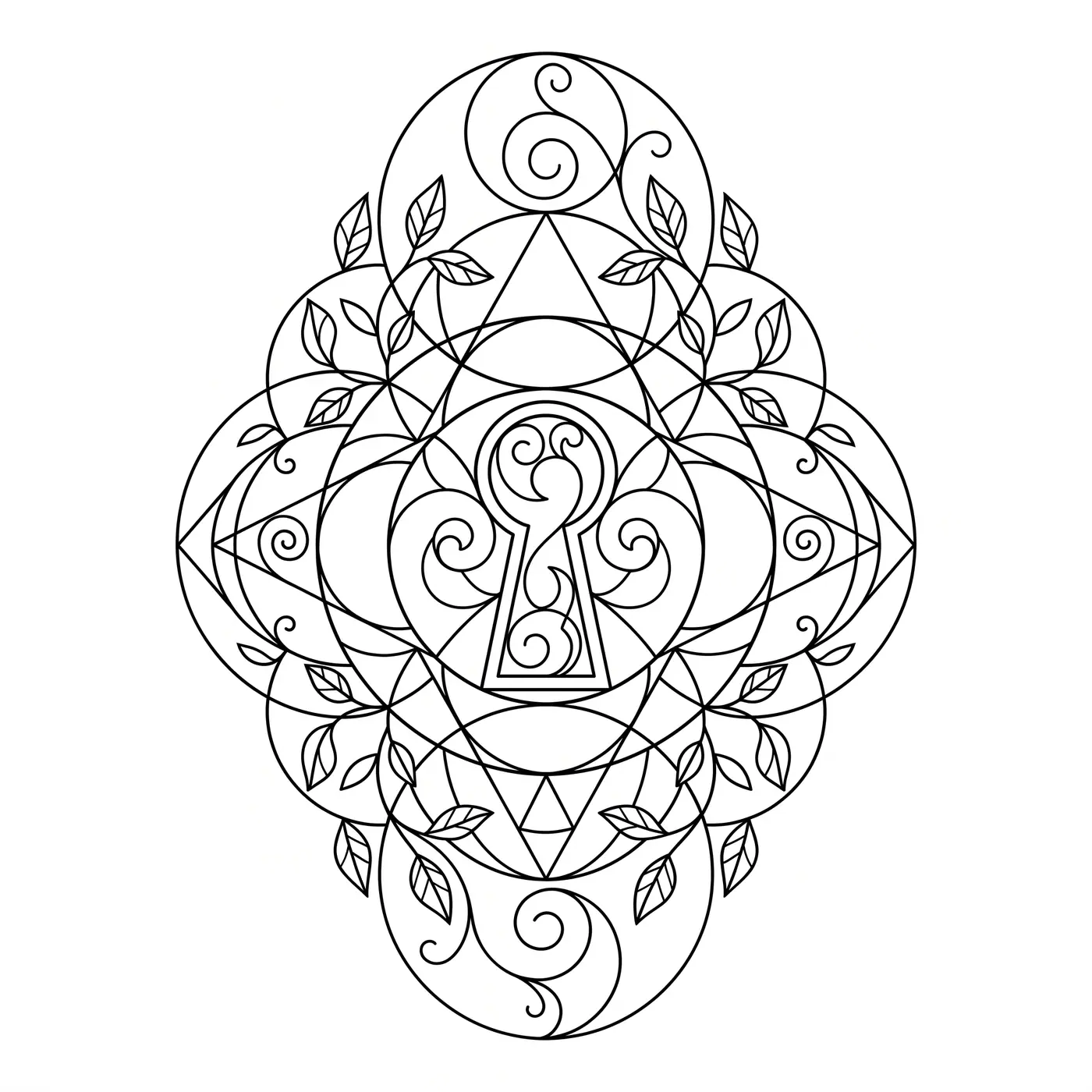 Geometric Keyhole With Vines