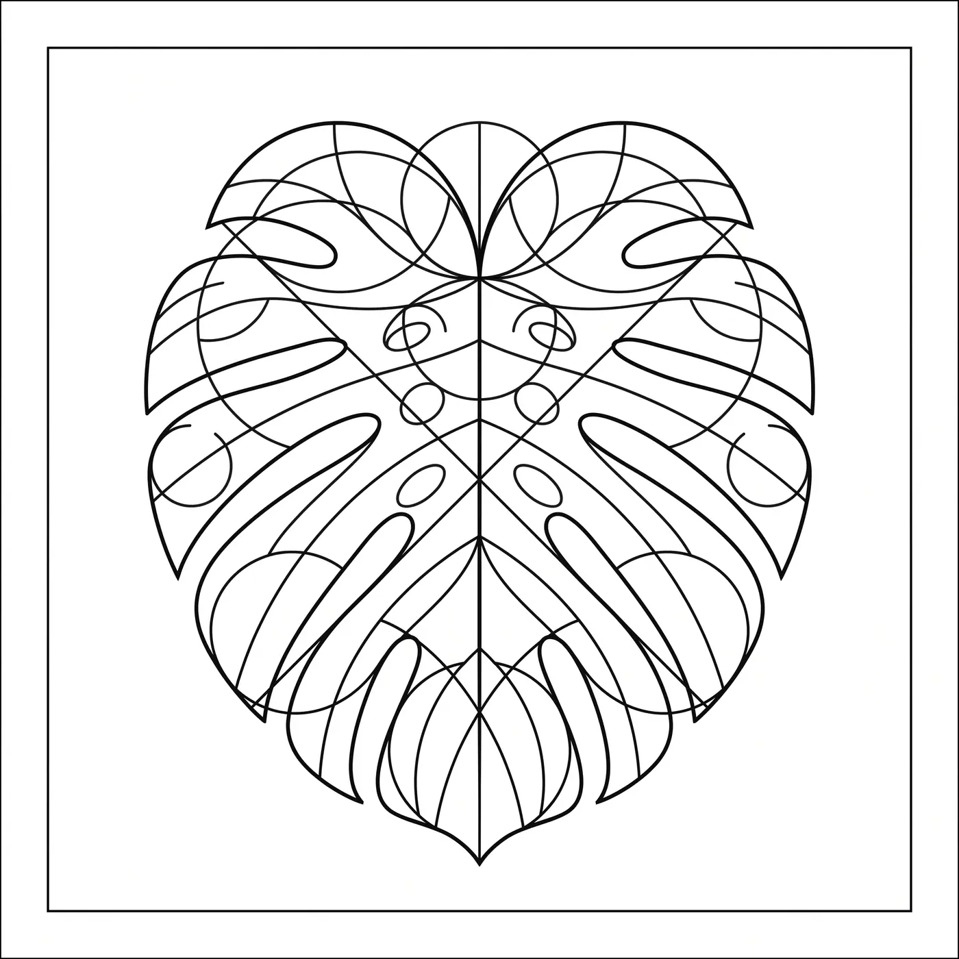Geometric Monstera Leaf