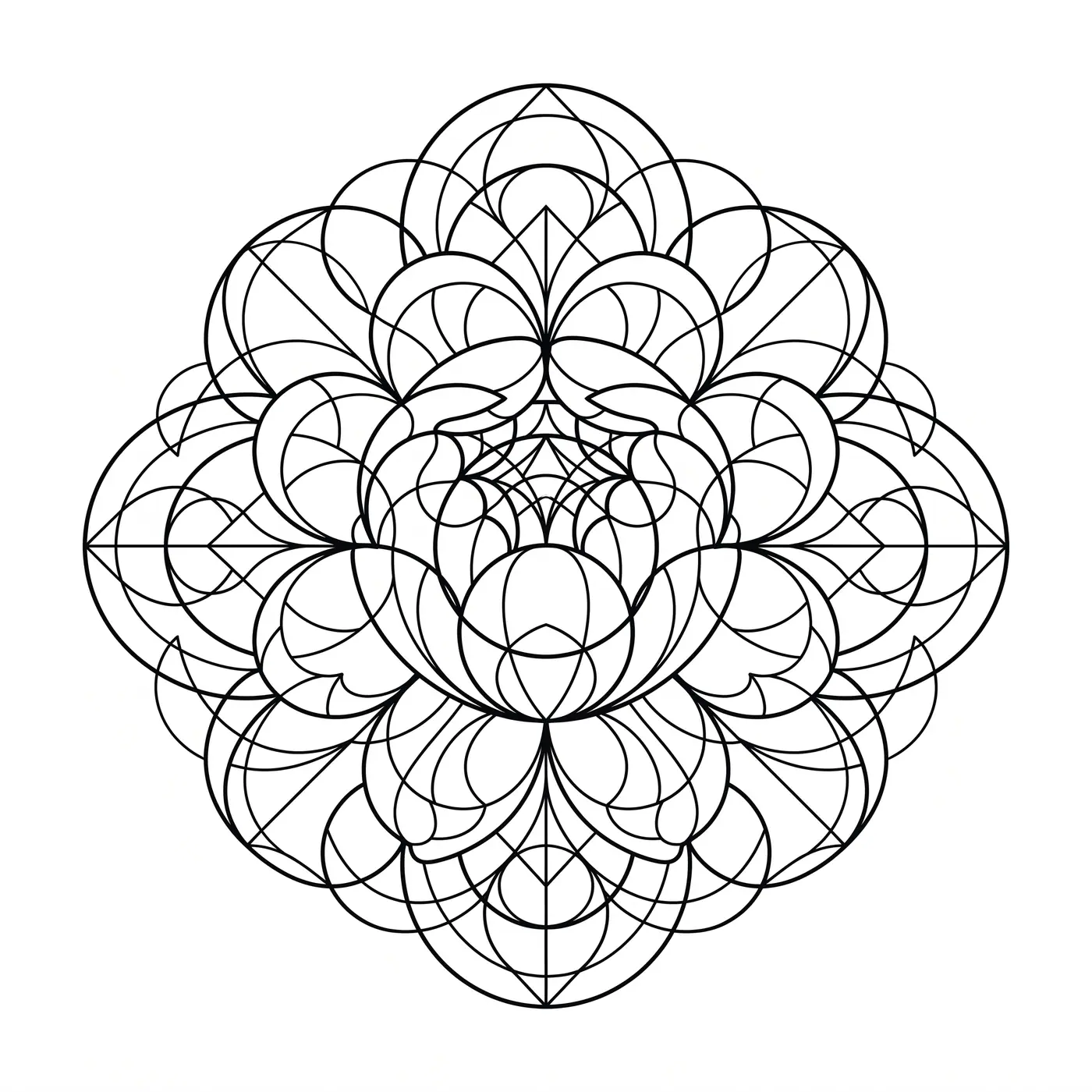 Geometric Peony Bloom