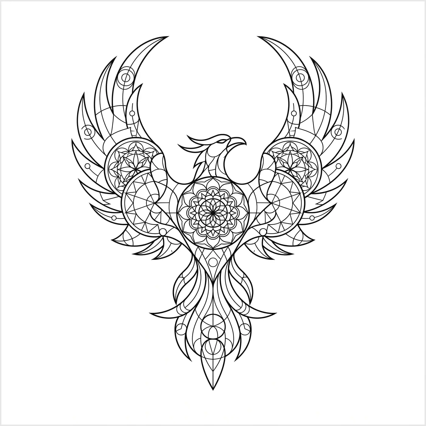 Geometric Phoenix Rising
