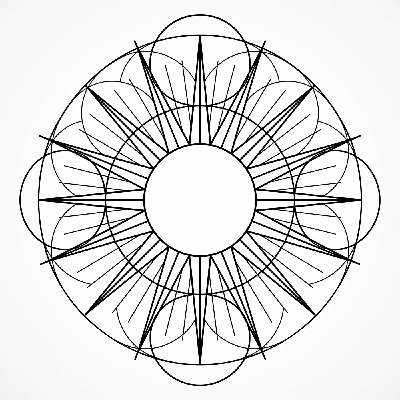 Geometric Sun With Rays