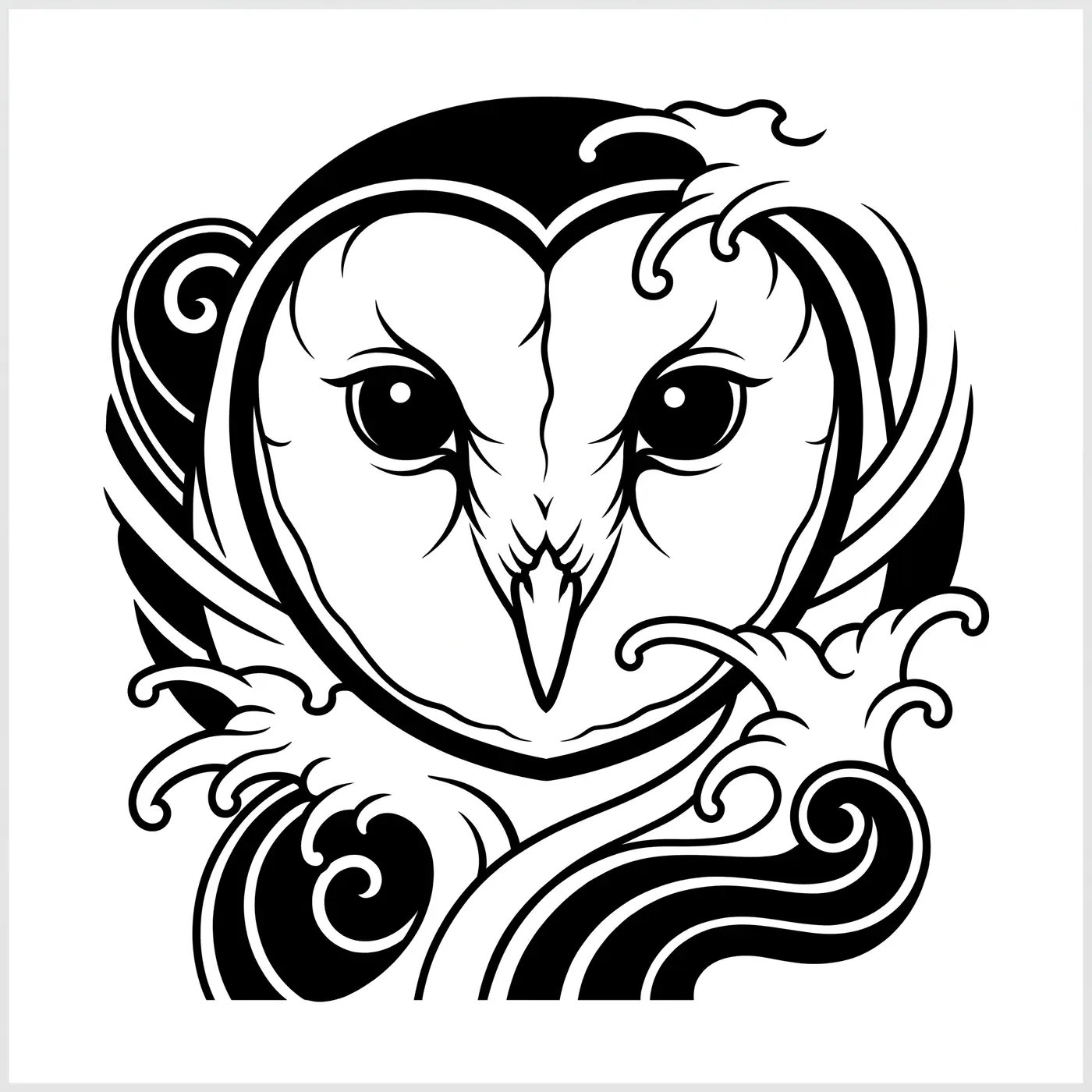 Japanese Barn Owl Face