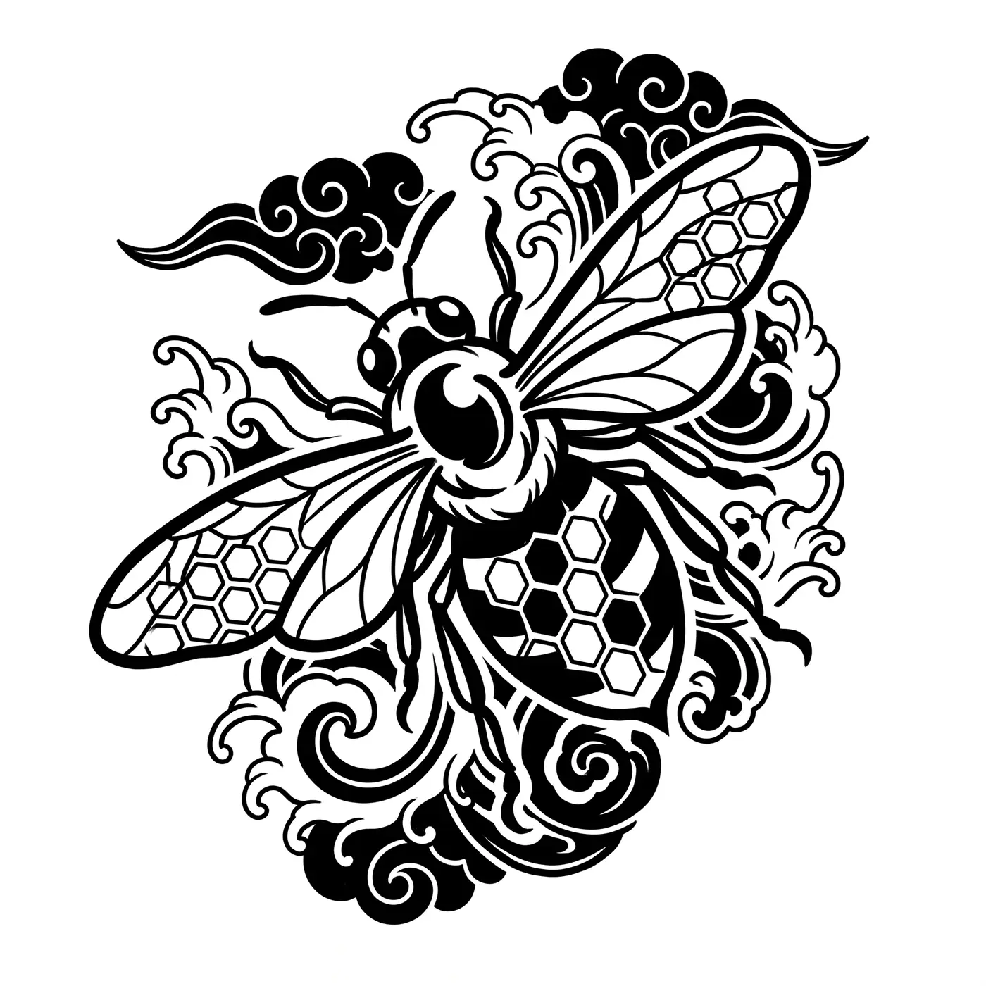 Japanese Bee With Honeycomb