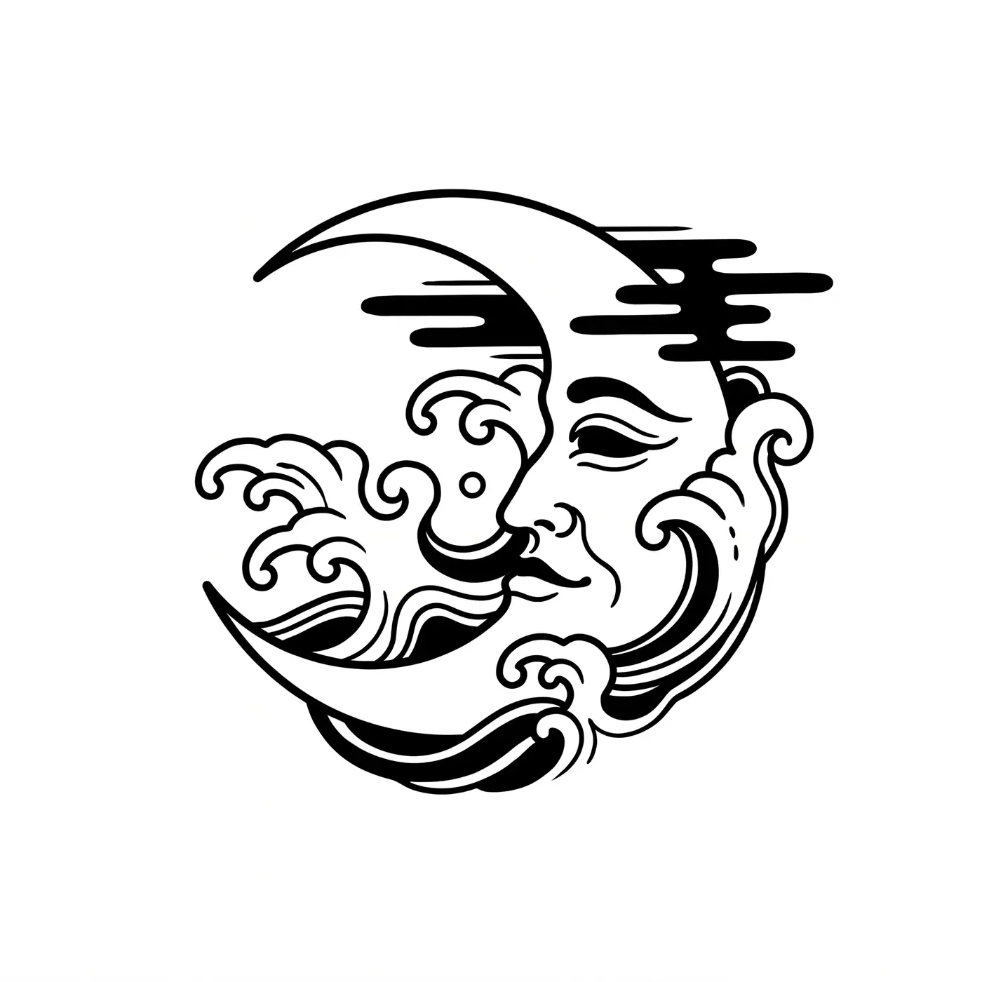 Japanese Crescent Moon Face