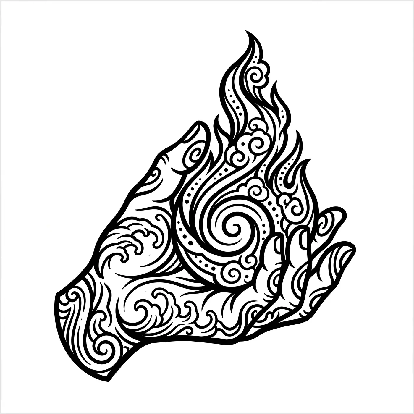 Japanese Hand Holding Flame