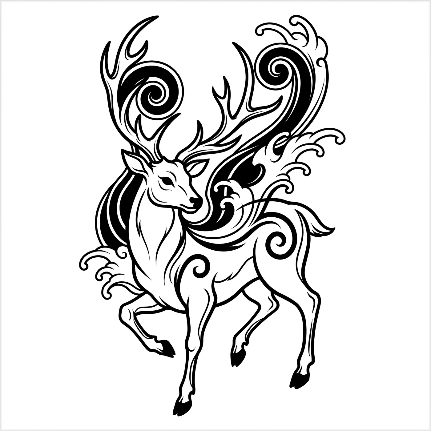 Japanese Stag With Antlers