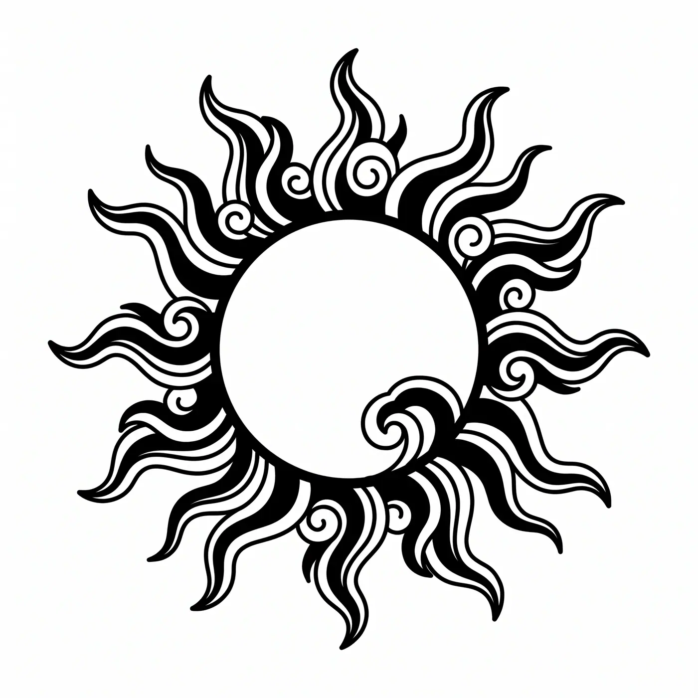 Japanese Sun With Rays