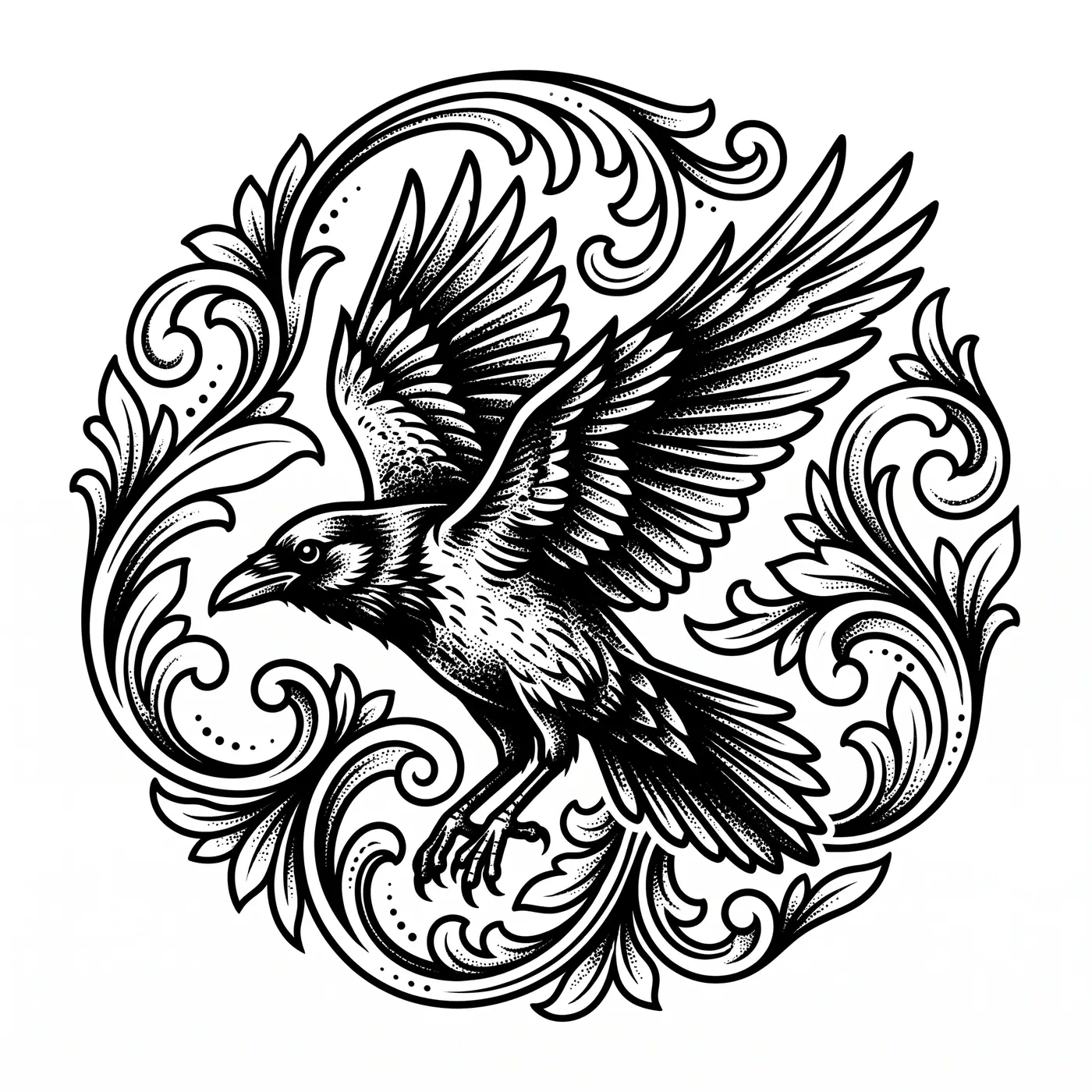 Neotrad Crow In Flight