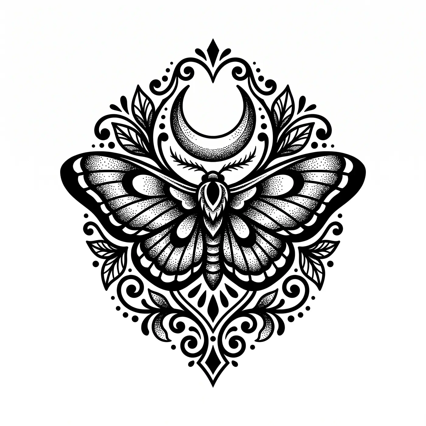 Neotrad Moth With Moon