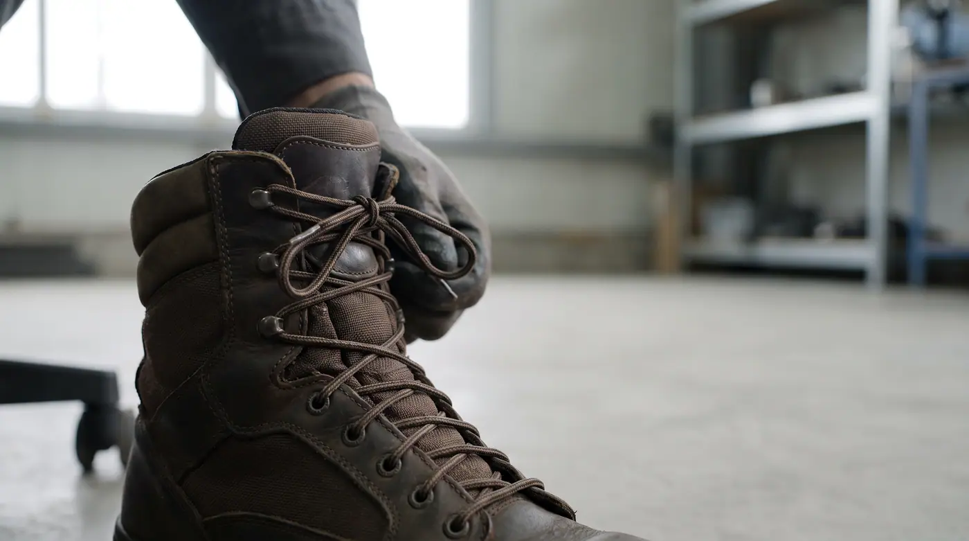 Safety Footwear Laces Macro