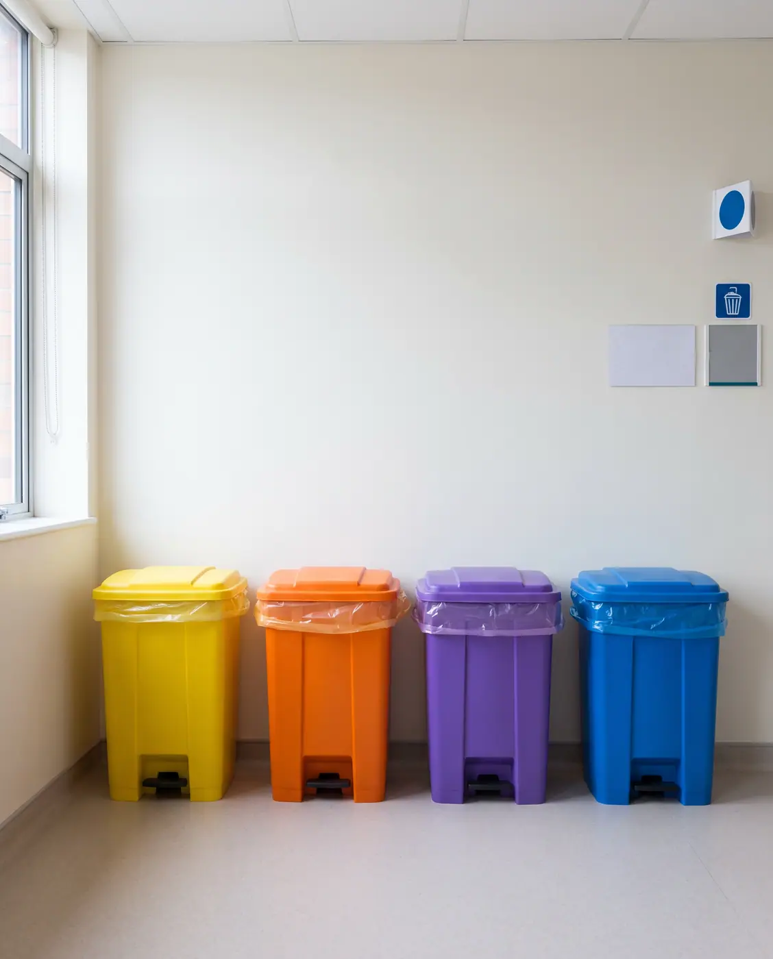 Sharps Waste Colour Bins