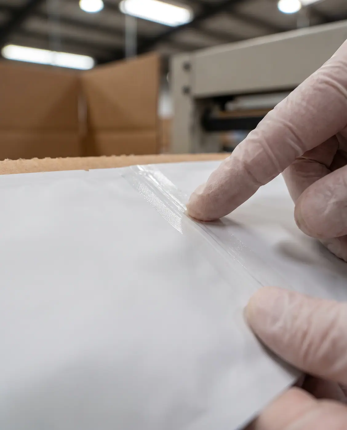 Clinical specimen transport bag double adhesive seal pressed shut