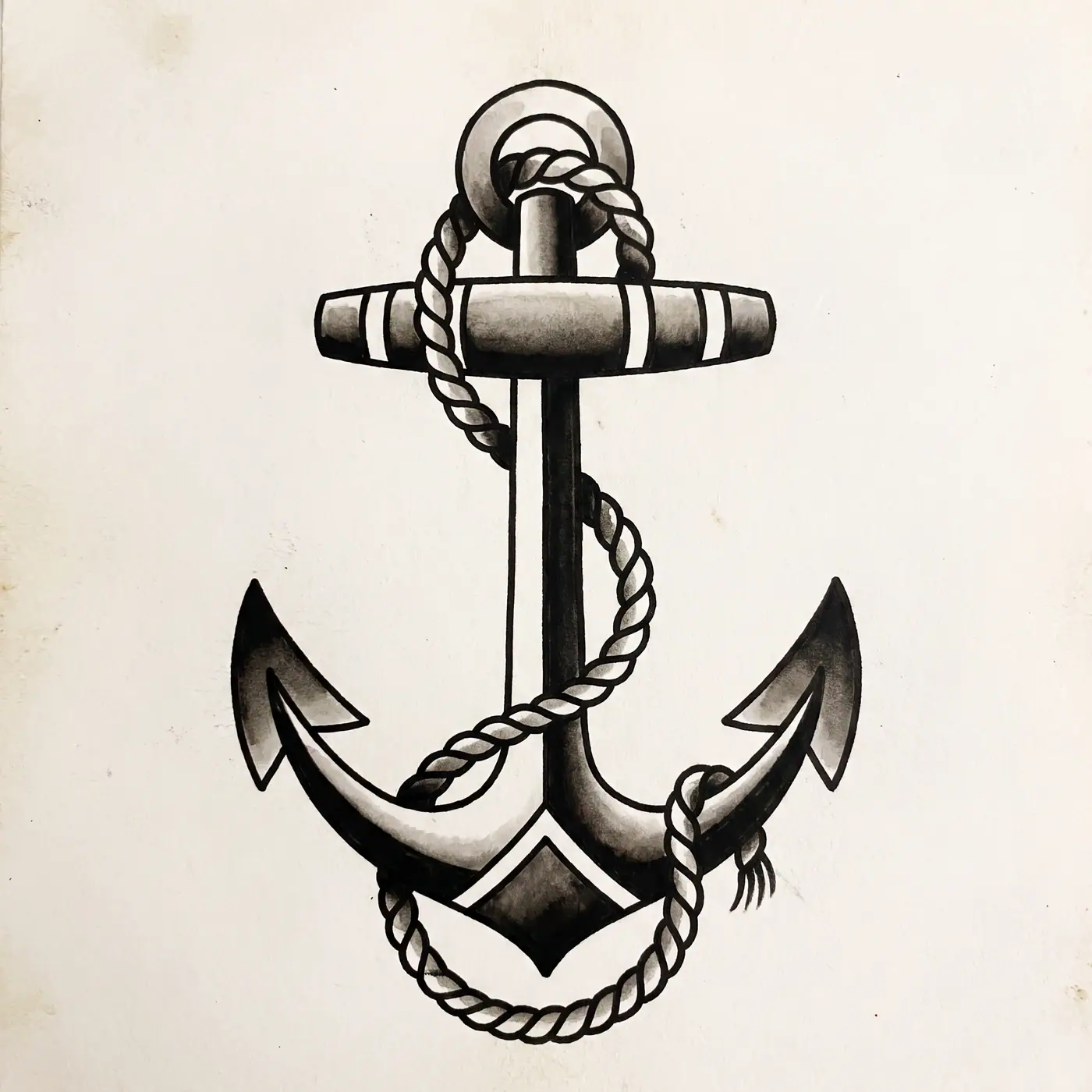 Traditional Anchor With Rope