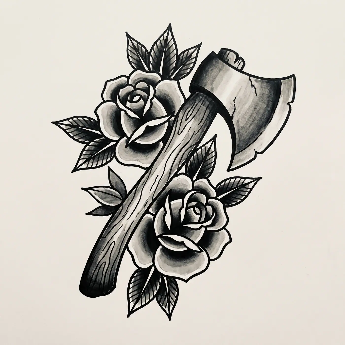 Traditional Axe With Roses