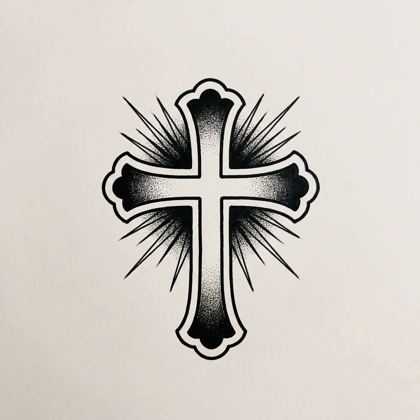 Traditional Cross With Rays